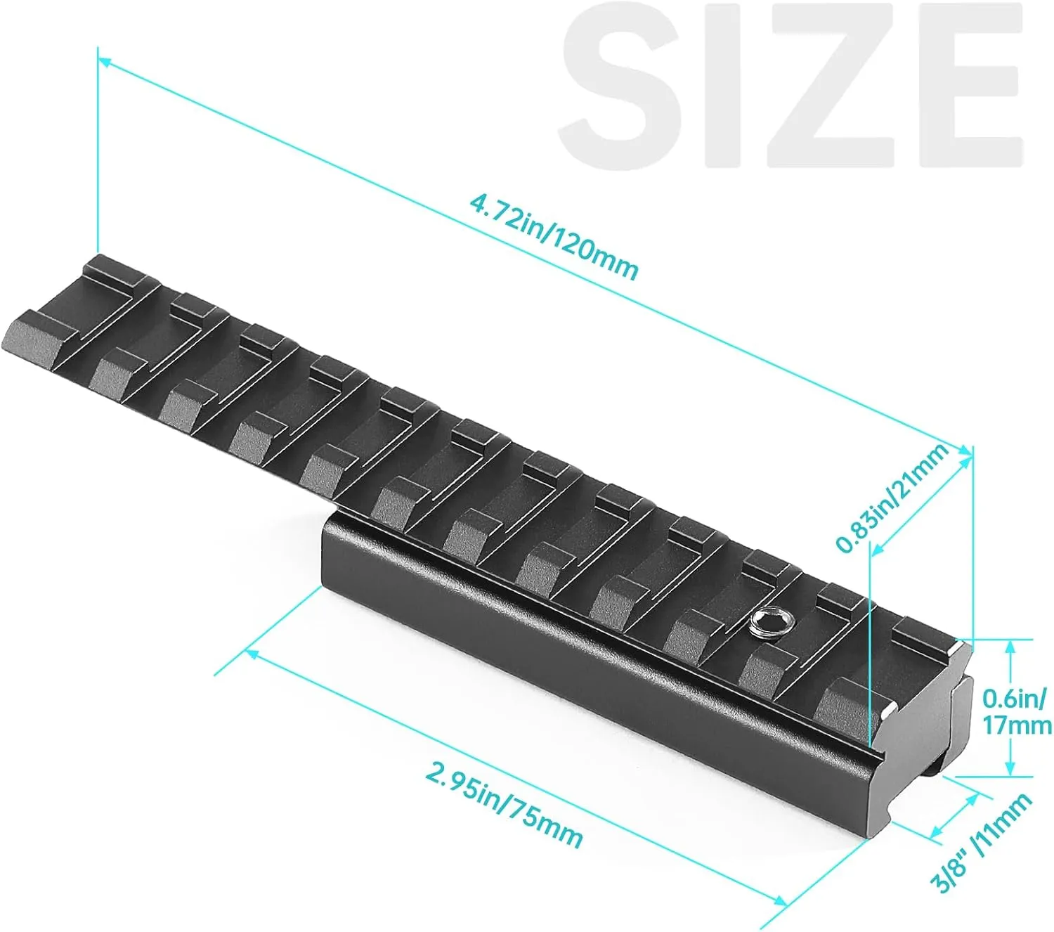 11mm Dovetail to 21mm Upgraded Build-in Locking Screws Picatinny Rail Low Profile Scope Mount Converter Base 3/8" to 7/8" Converter