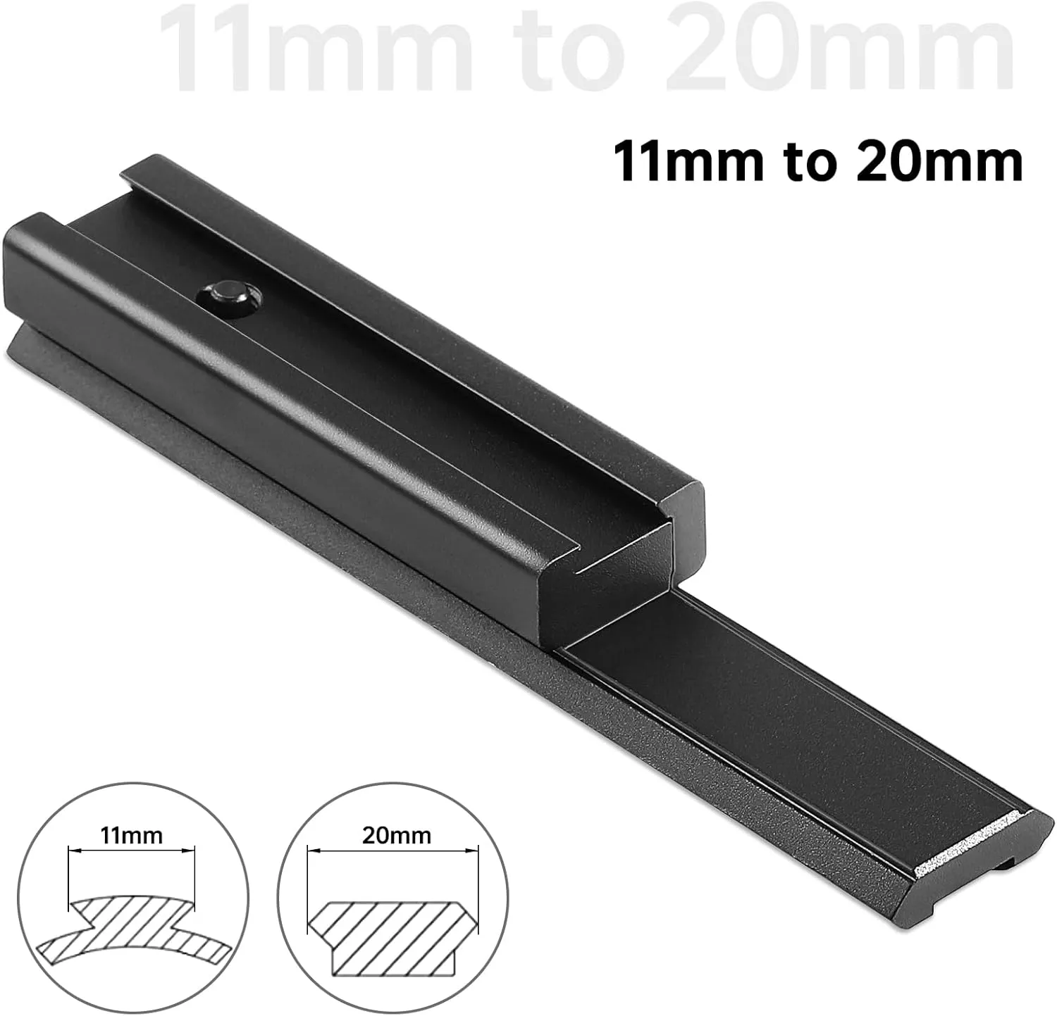 11mm Dovetail to 21mm Upgraded Build-in Locking Screws Picatinny Rail Low Profile Scope Mount Converter Base 3/8" to 7/8" Converter