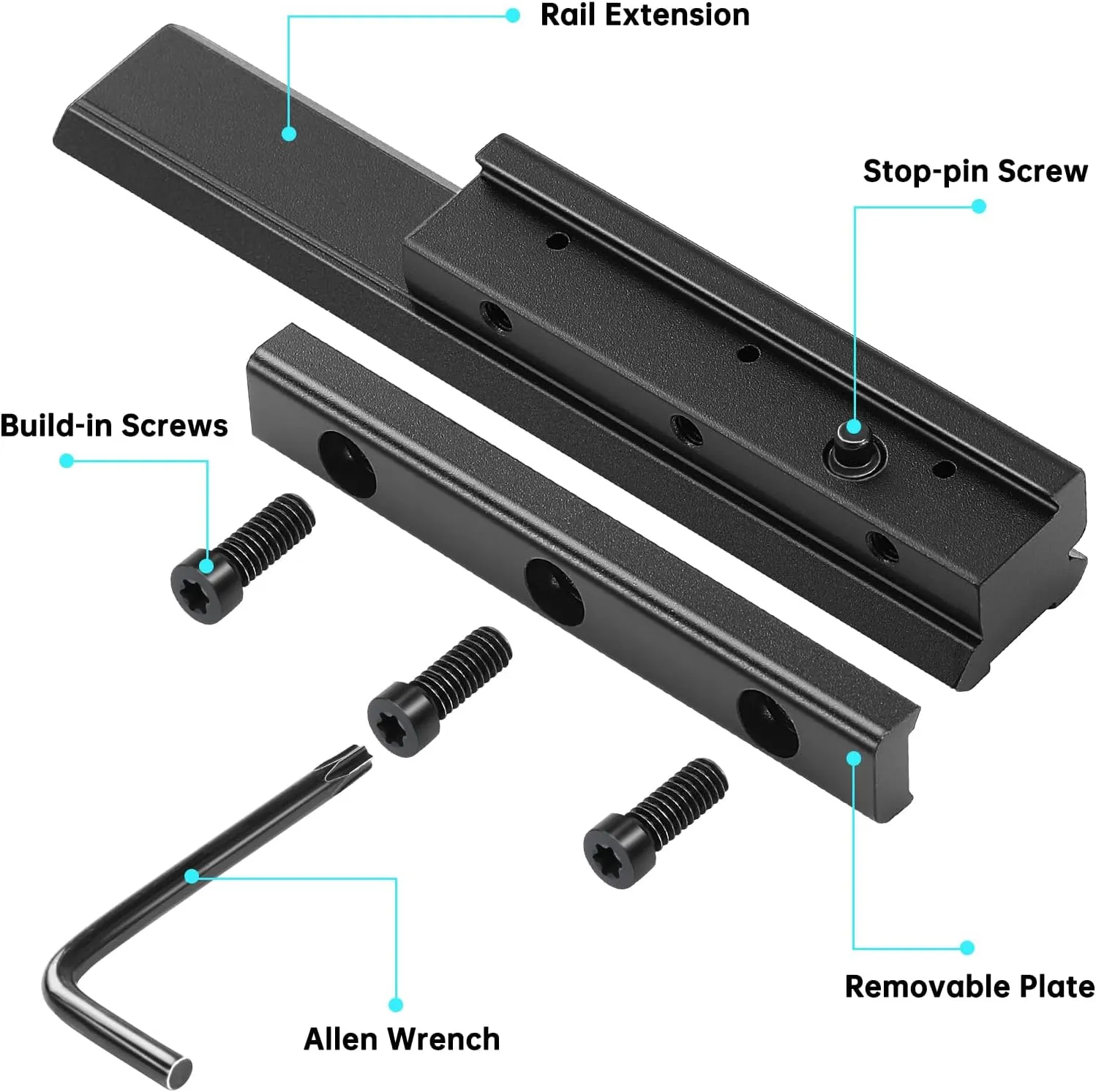 11mm Dovetail to 21mm Upgraded Build-in Locking Screws Picatinny Rail Low Profile Scope Mount Converter Base 3/8" to 7/8" Converter