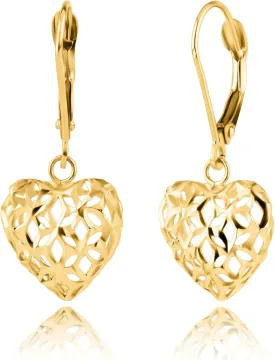 14K Filigree Gold Earrings for Women | Gold Dangle Earrings with Secure Leverback | Hypoallergenic and Lightweight Drop Earrings for Women by MAX   STONE