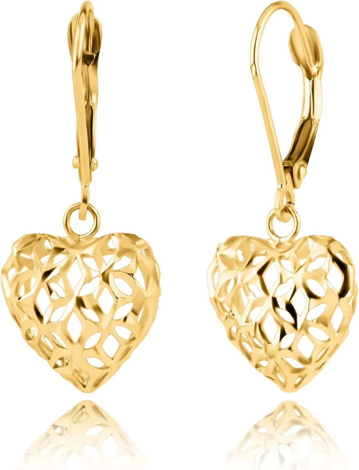 14K Filigree Gold Earrings for Women | Gold Dangle Earrings with Secure Leverback | Hypoallergenic and Lightweight Drop Earrings for Women by MAX   STONE