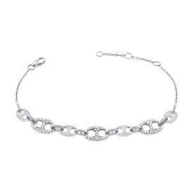 14k Gold & Diamond Link Bracelet- 0.38 ct.