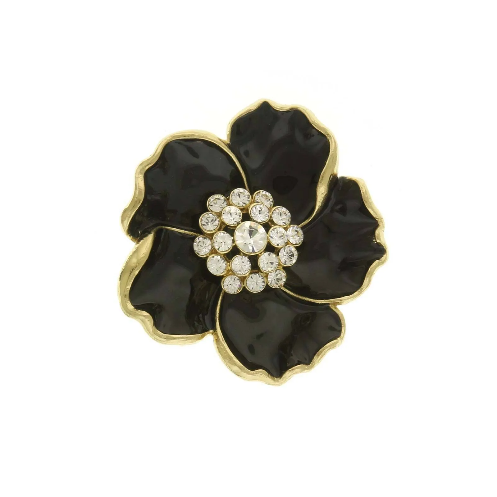 2028 Jewelry Enamel & Glass Stone Crystals Flower Pin
