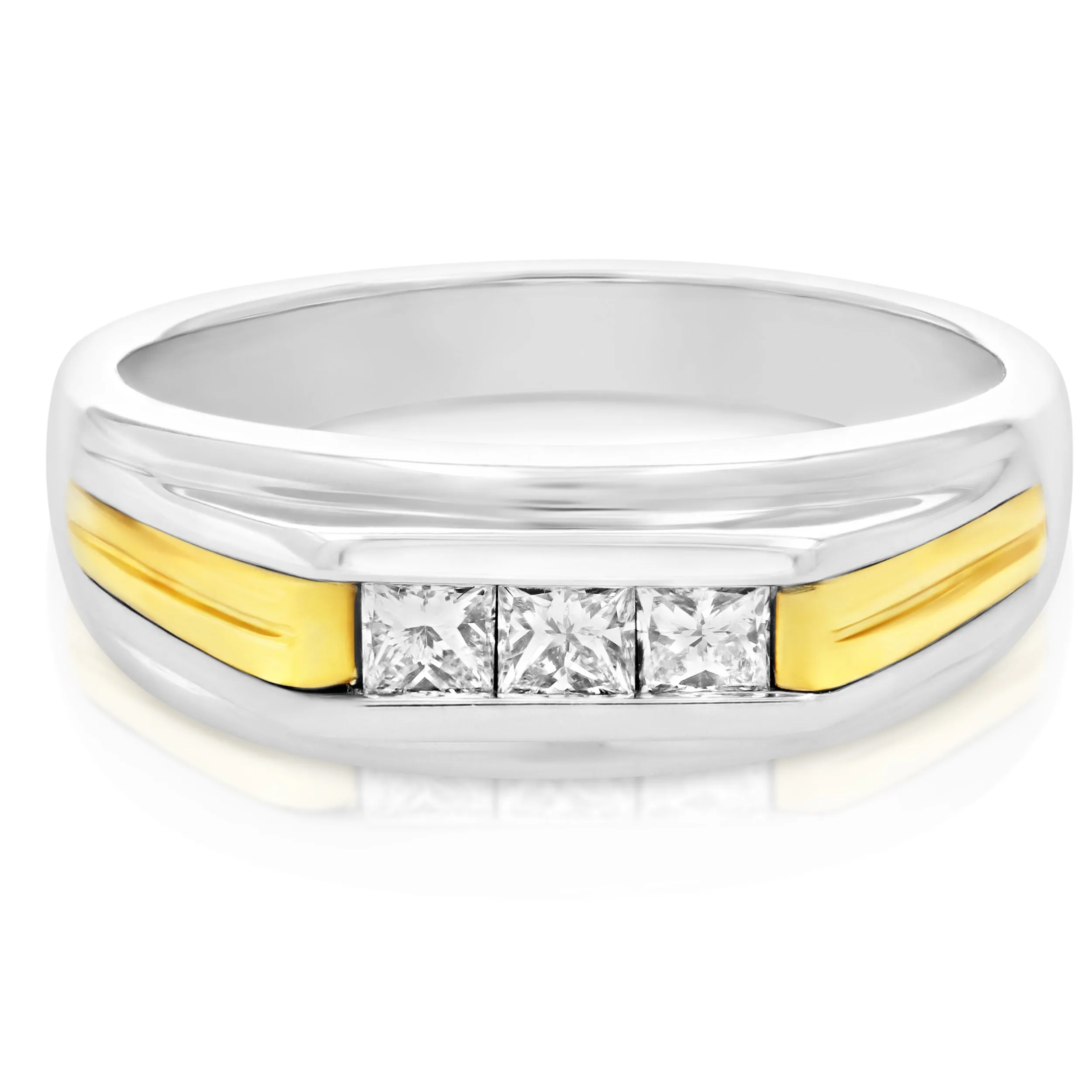 2/5 cttw Diamond Men's Engagement Ring in 14K Two Tone Gold