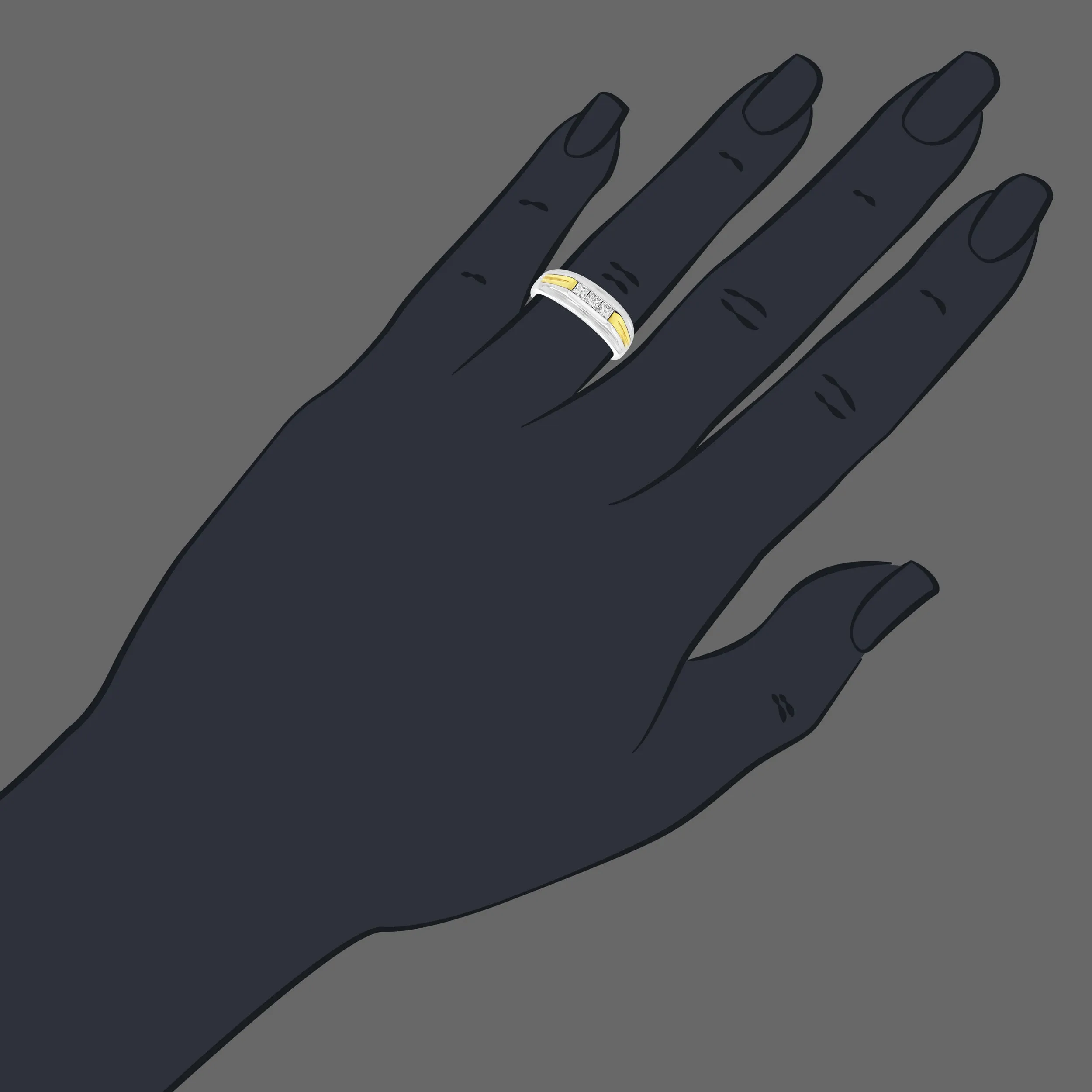 2/5 cttw Diamond Men's Engagement Ring in 14K Two Tone Gold