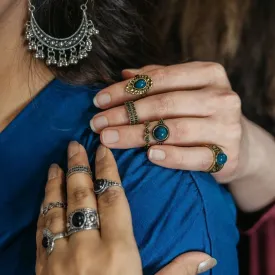 5 Piece Bohemian vintage Tribal Midi Stackable Ring Set