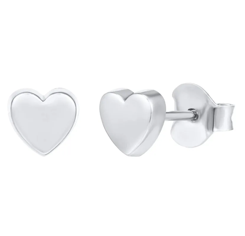 5mm Round Rose Gold Color Metal Alloy Earring Silver Heart Earring Womens Small Gold Triangle Earrings