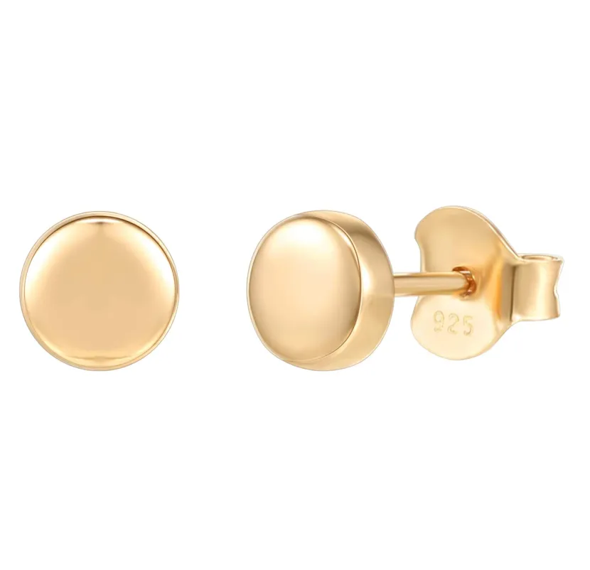 5mm Round Rose Gold Color Metal Alloy Earring Silver Heart Earring Womens Small Gold Triangle Earrings