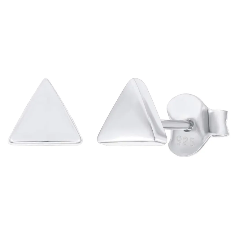 5mm Round Rose Gold Color Metal Alloy Earring Silver Heart Earring Womens Small Gold Triangle Earrings