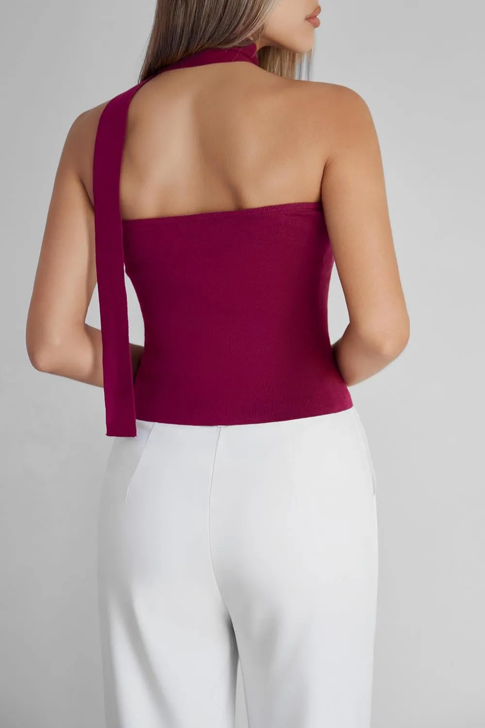 Arach&Cloz Women's Cashmere Blend Non Slip Going Out 2 in 1 Tube Tops with Scarf 2025