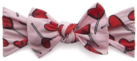 Baby Bling Heart Lollipop Printed Knot Headband