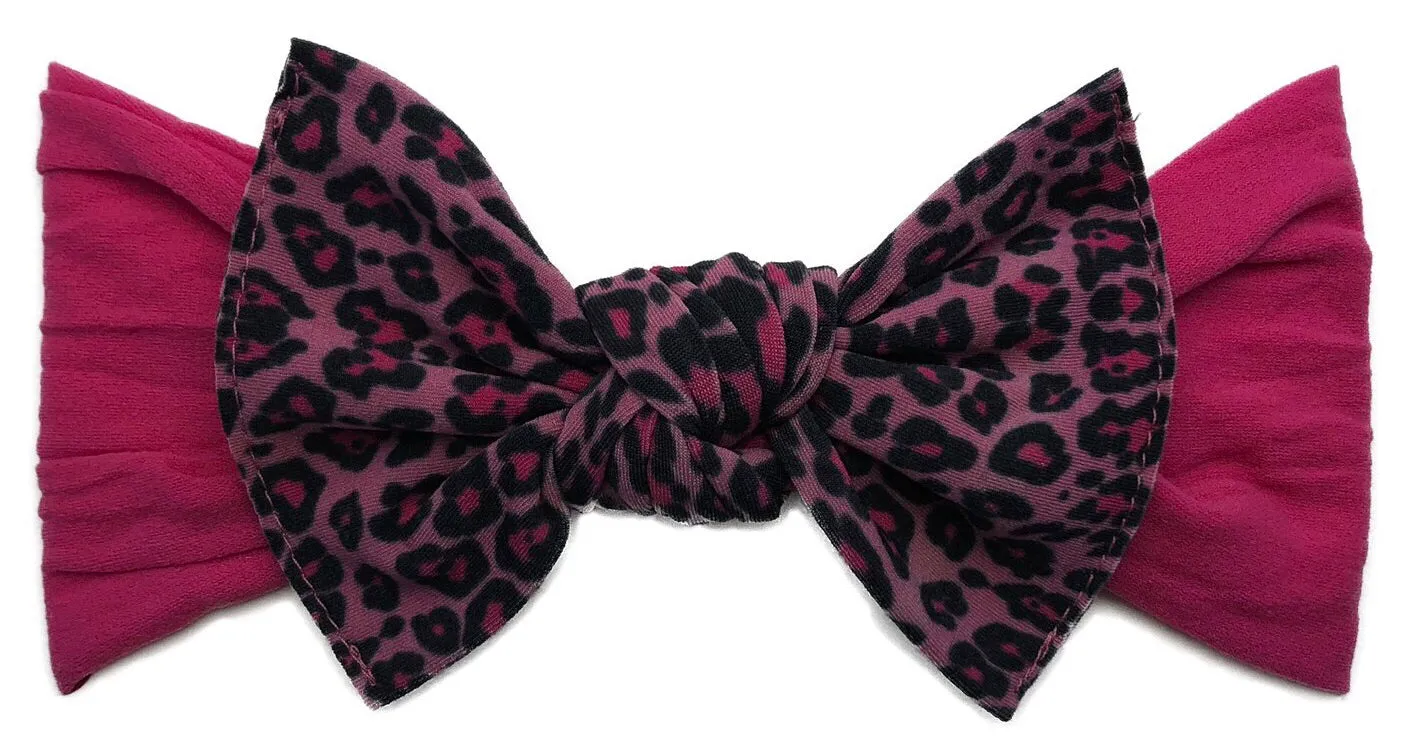 Baby Bling Hot Pink w/Pink Leopard Combo Print Knot Headband