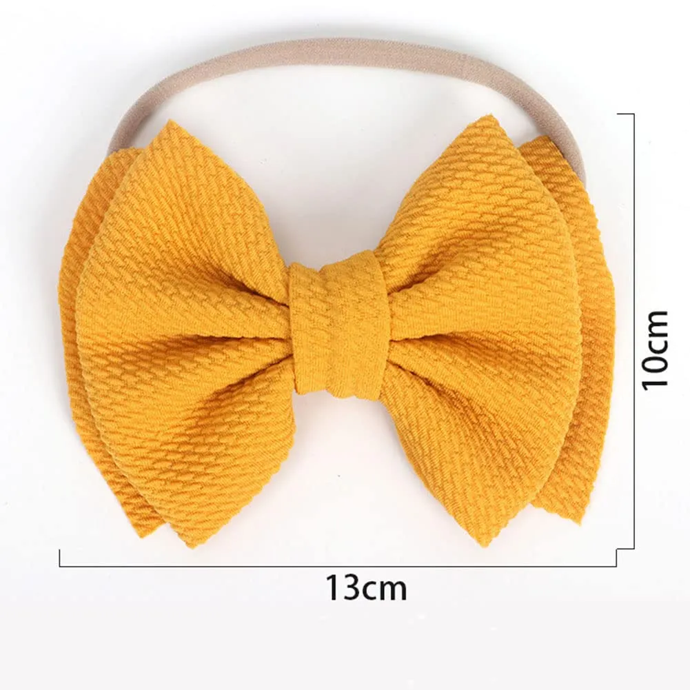 Baby Girl's 5 Inches Soft Double Bow-knot Nylon Headband Toddler Headdress for Photography Party Festivals (Blush Pink)