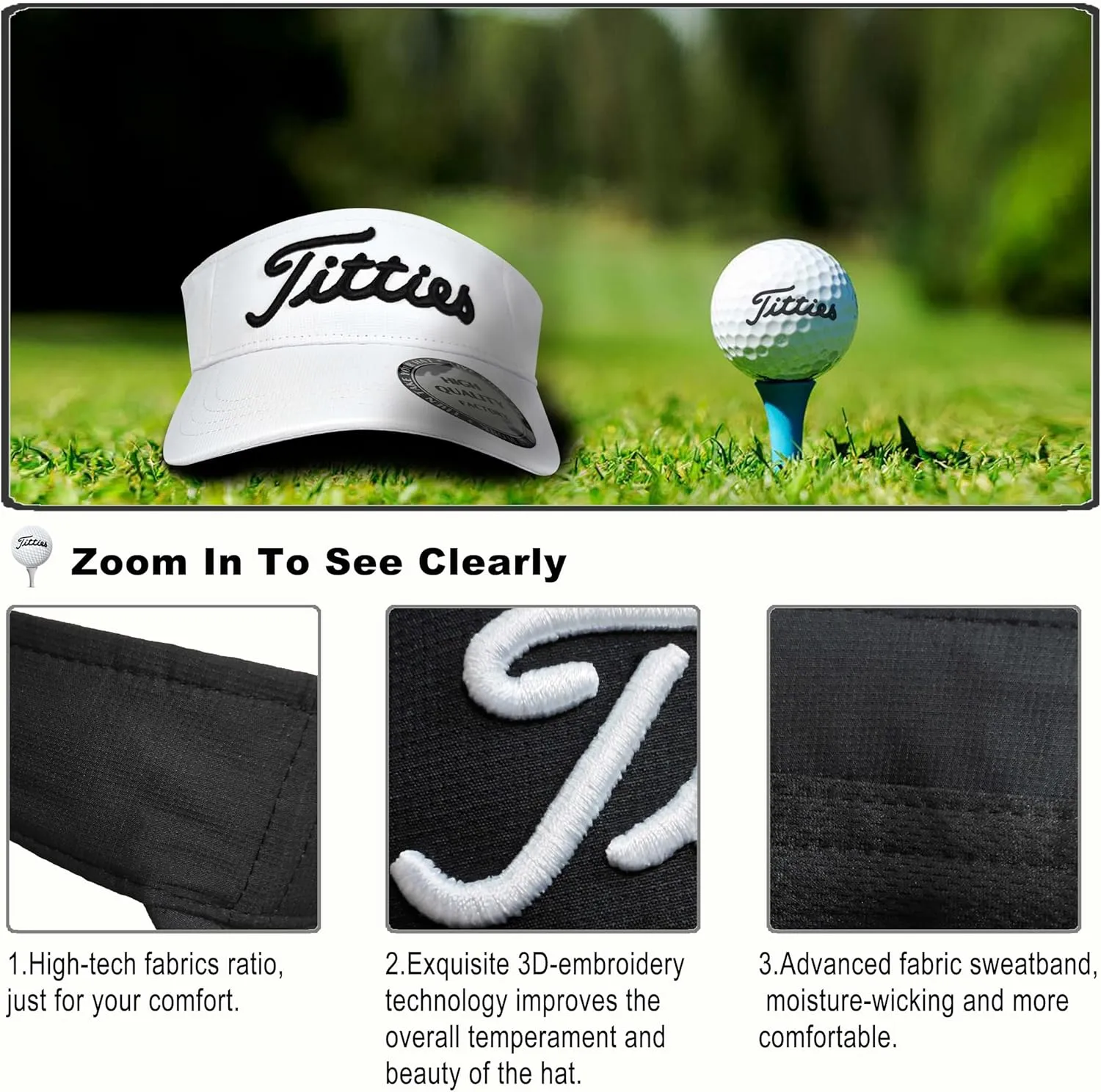 Bamveio Funny Golf Visors Hats for Men Women,Golf Gifts for Adults Humor