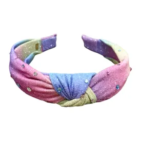 Bari Lynn Metallic Ombre Embellished Twist Knot Headband with Crystals