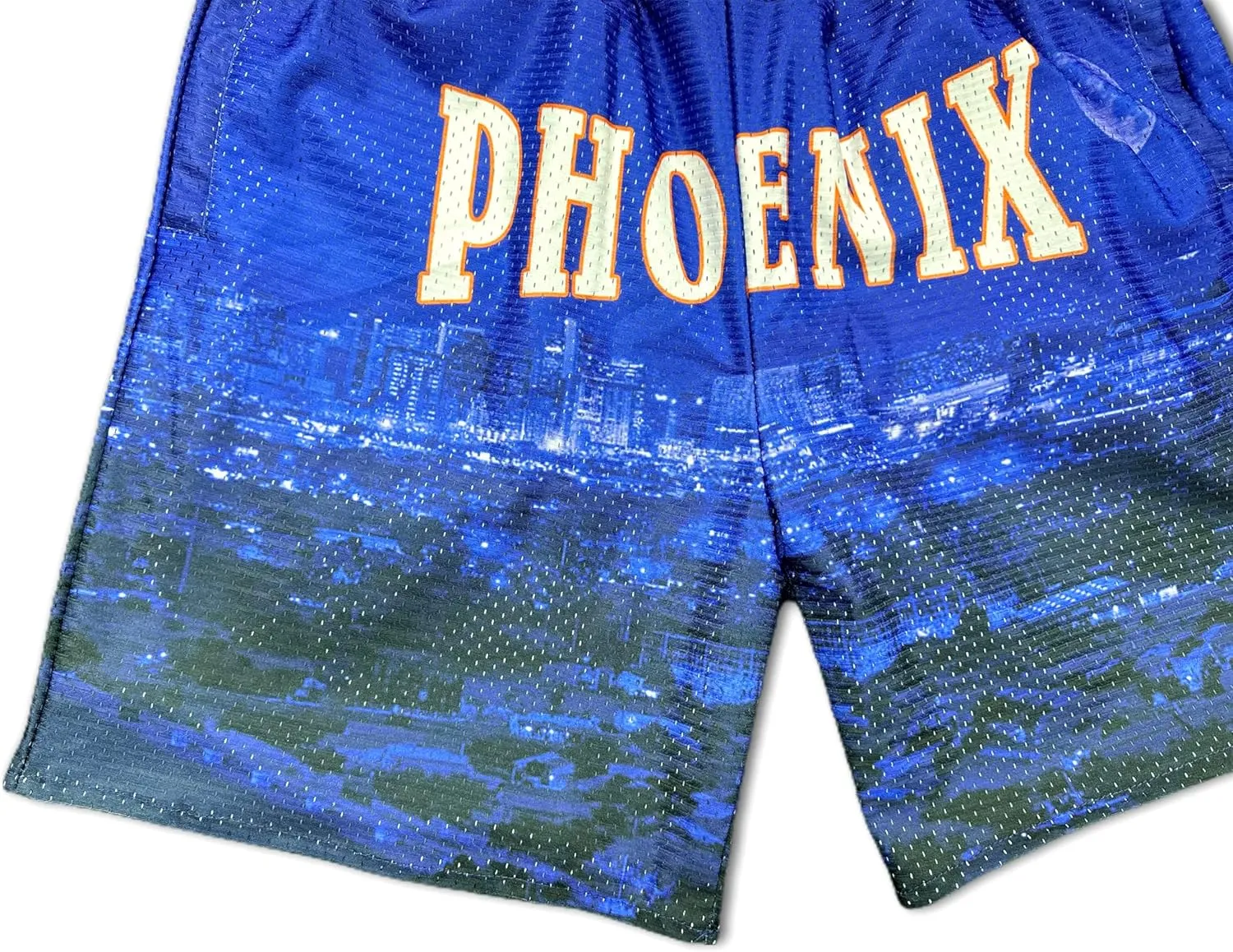 Basketball Shorts City Skyline Night View Zipper Pockets Quick Drying Trunks Fashion Hip-hop Gift for Men Gym Running