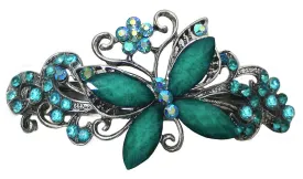 Bella Large Butterfly Barrette Sparkly Crystals French Clasp Hair Clip U86800-0053