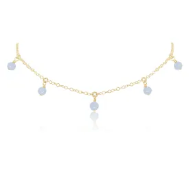 Blue Lace Agate Bead Drop Choker