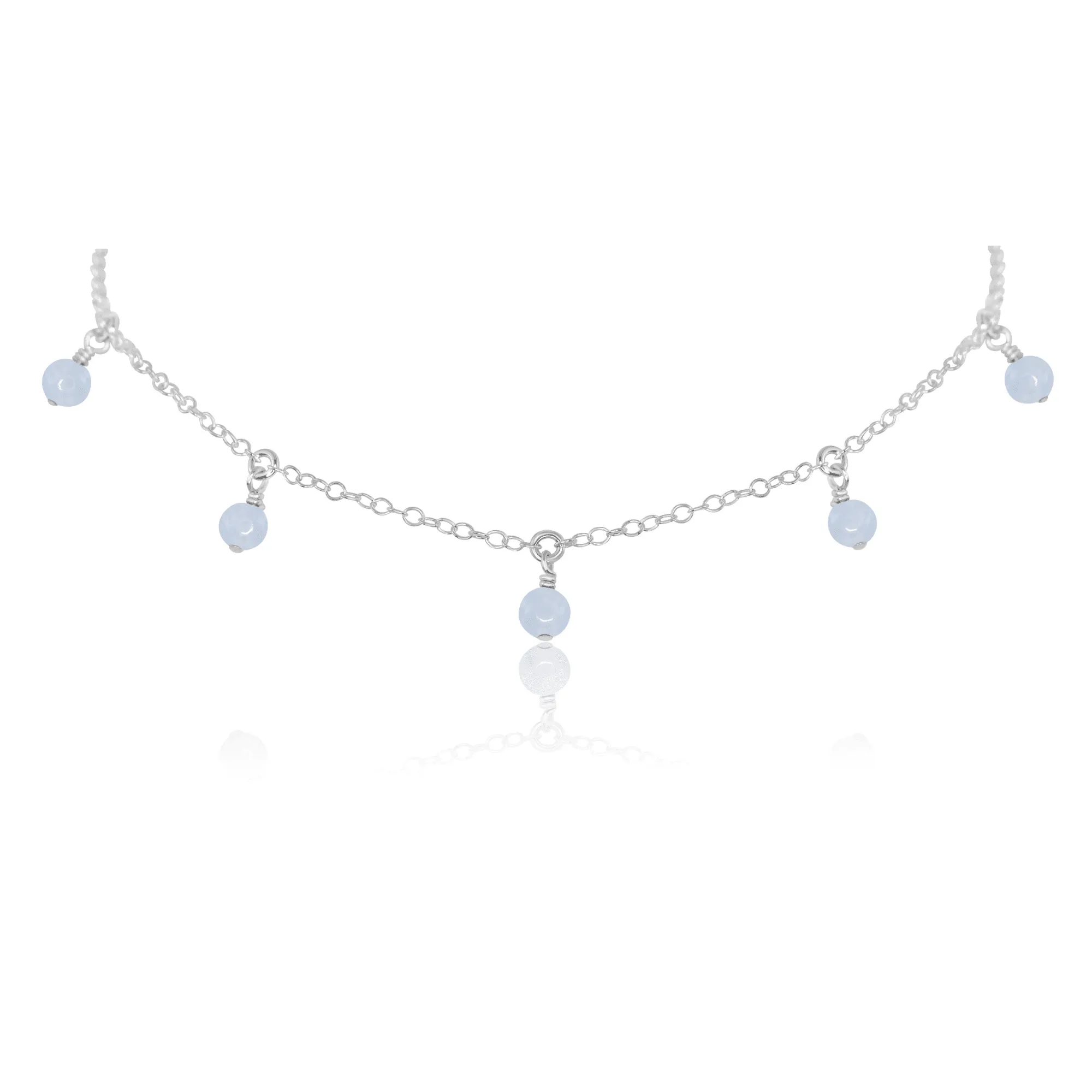 Blue Lace Agate Bead Drop Choker