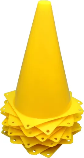 BlueDot Trading 9 inch Tall Durable Sports Marker Soccer Cones for Kids Games Indoor or Outdoor Sport, Theme Party, Agility Training, Football, Basketball and More