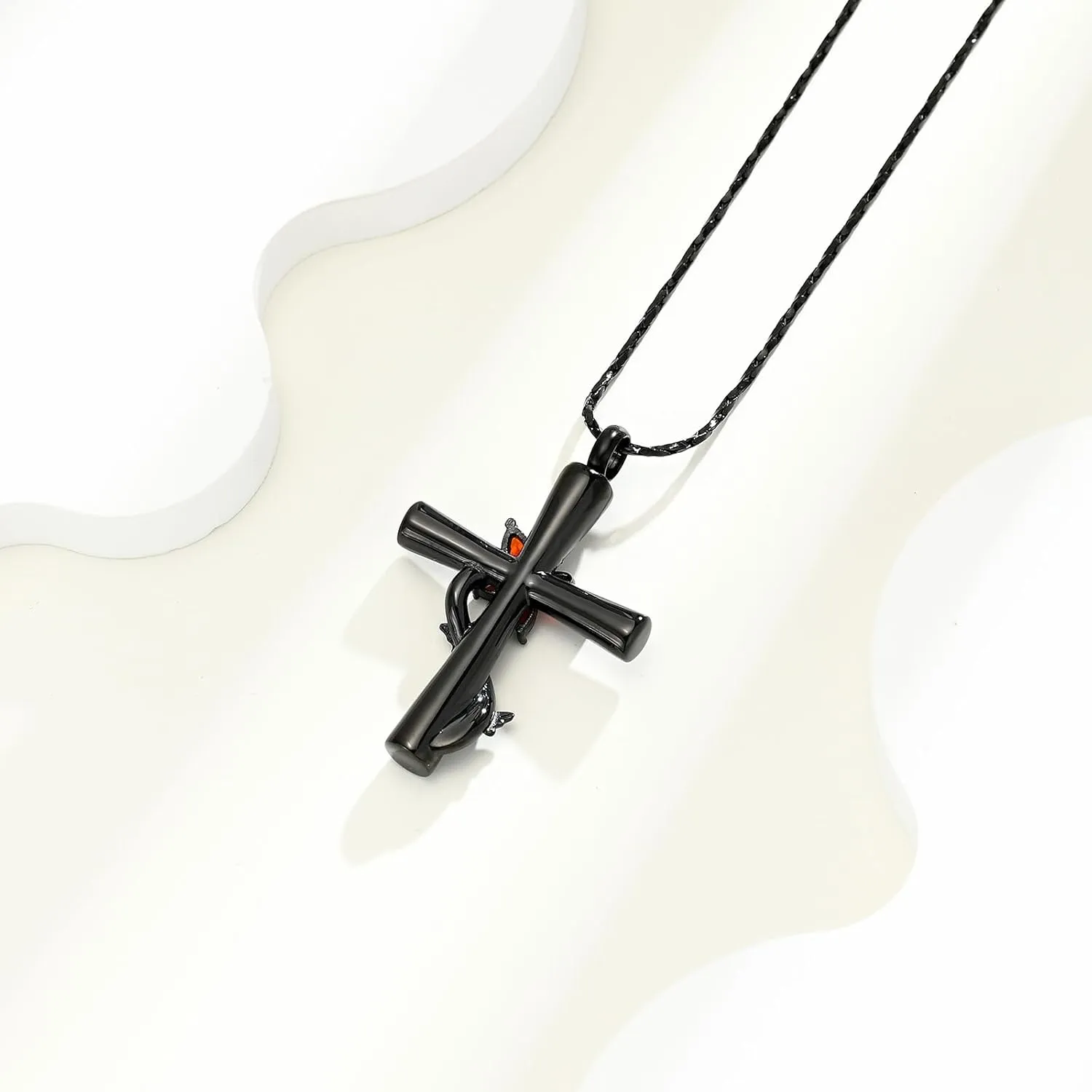 Butterfly Cross Urn Necklace for Ashes Birthstone Cremation Jewelry for Men Women Ashes Pendant Keepsake Memorial Ash Jewelry