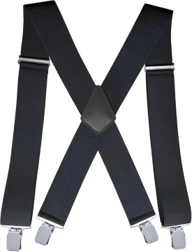 CADONO Men's 2 Inch Heavy Duty SuspendersAdjustable X-Back with Strong Clips for Work, Jeans, and More