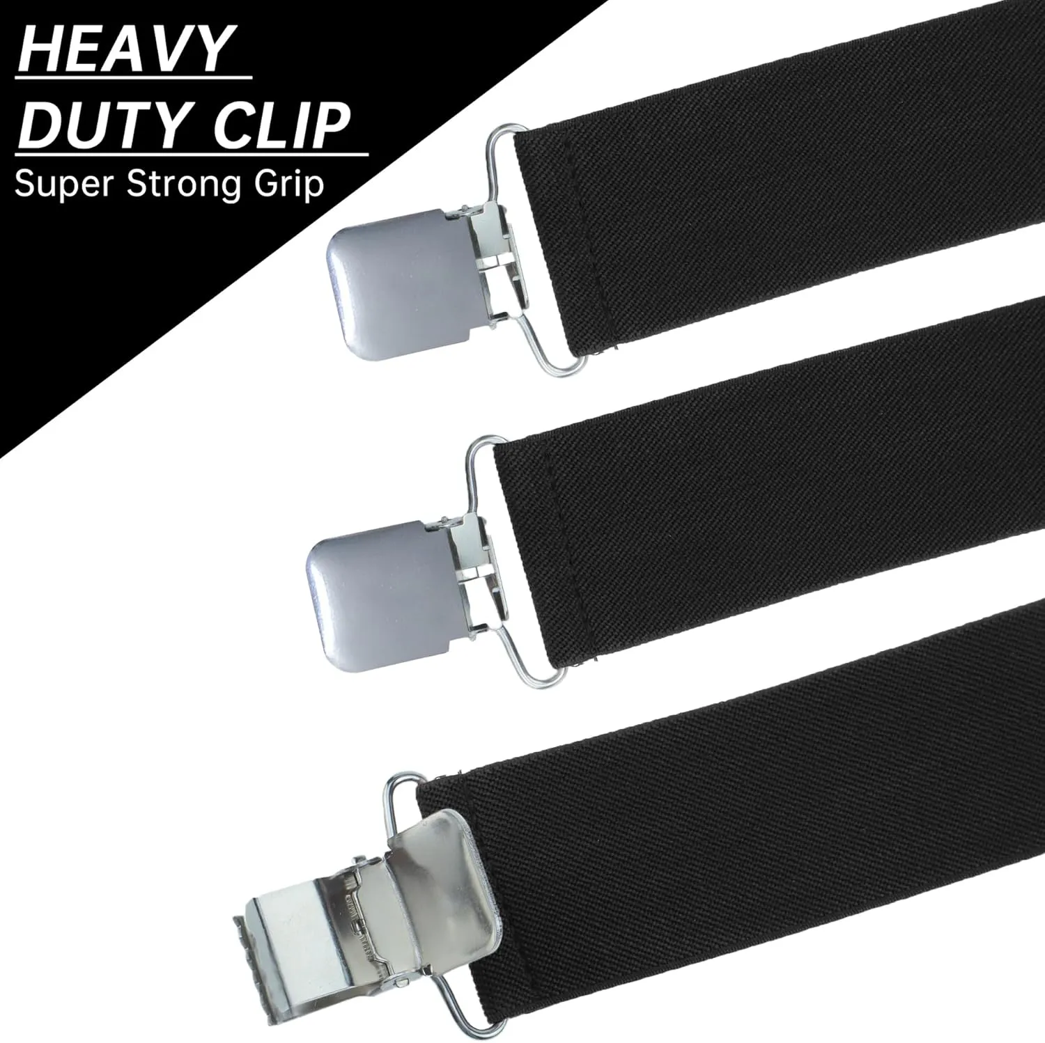 CADONO Men's 2 Inch Heavy Duty SuspendersAdjustable X-Back with Strong Clips for Work, Jeans, and More