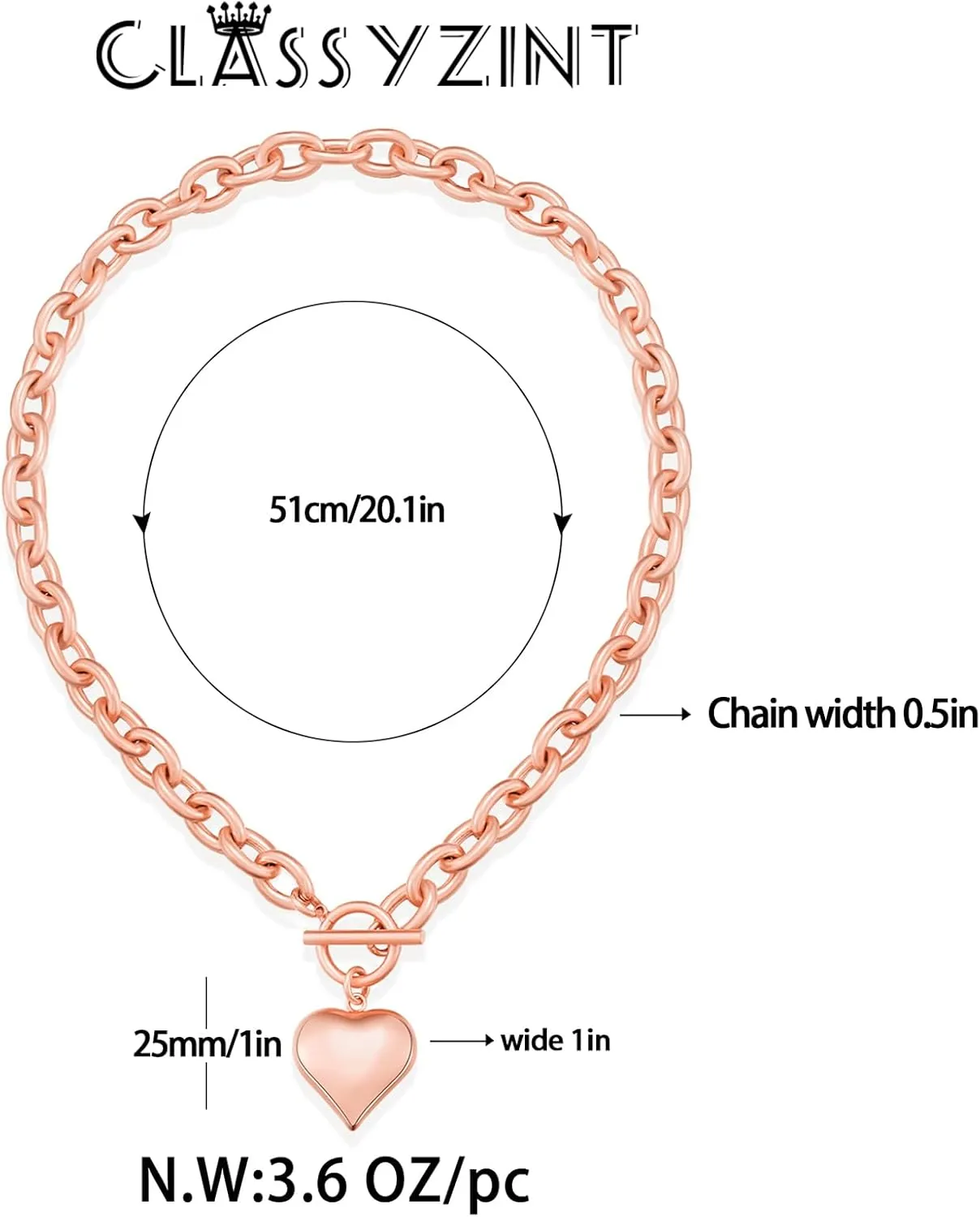 CLASSYZINT 18K Gold Plated Coin Lion Head Pendant Necklace Chunky Paperclip Choker Necklace For Gifts On Birthday Holidays For Women Girls