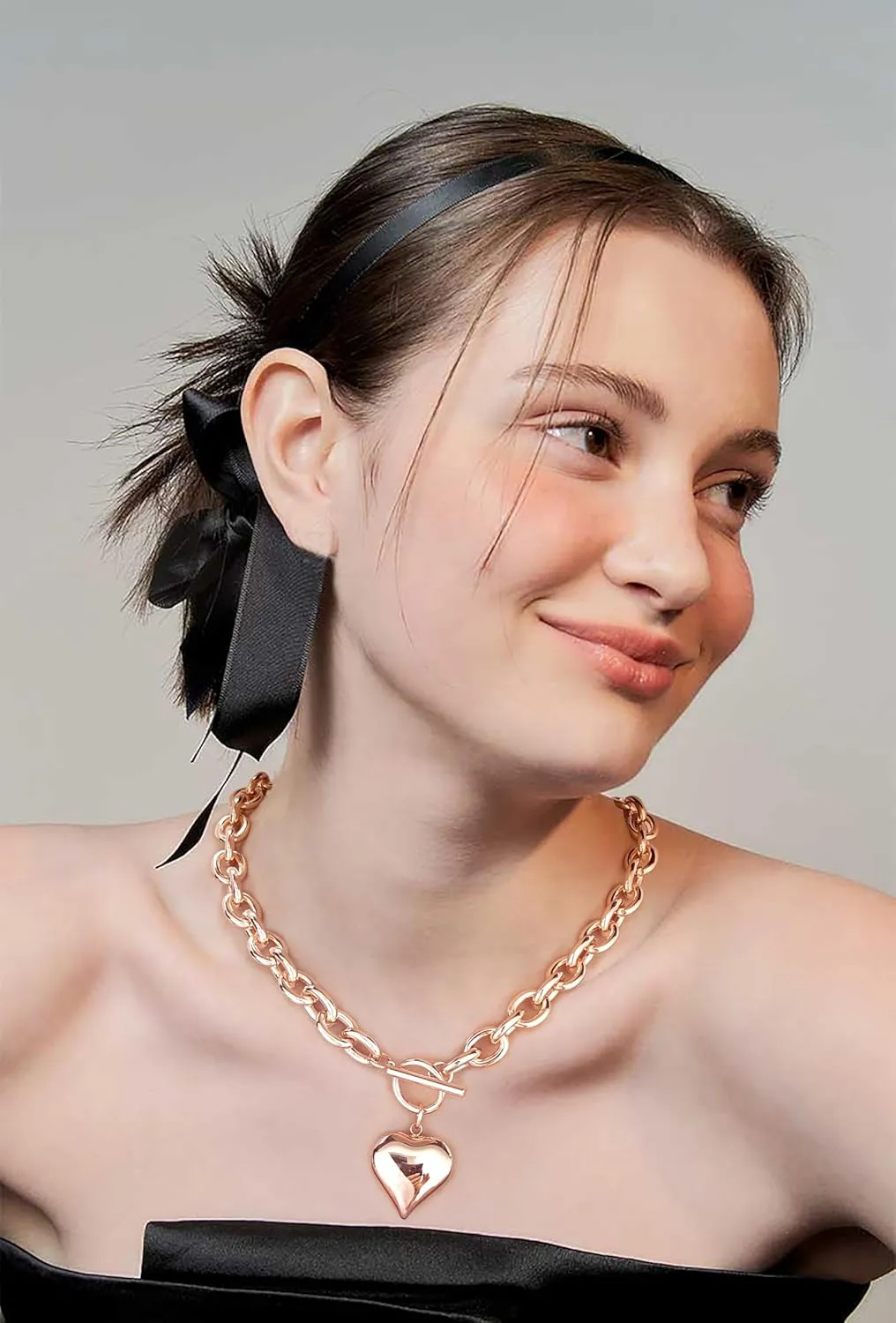 CLASSYZINT 18K Gold Plated Coin Lion Head Pendant Necklace Chunky Paperclip Choker Necklace For Gifts On Birthday Holidays For Women Girls