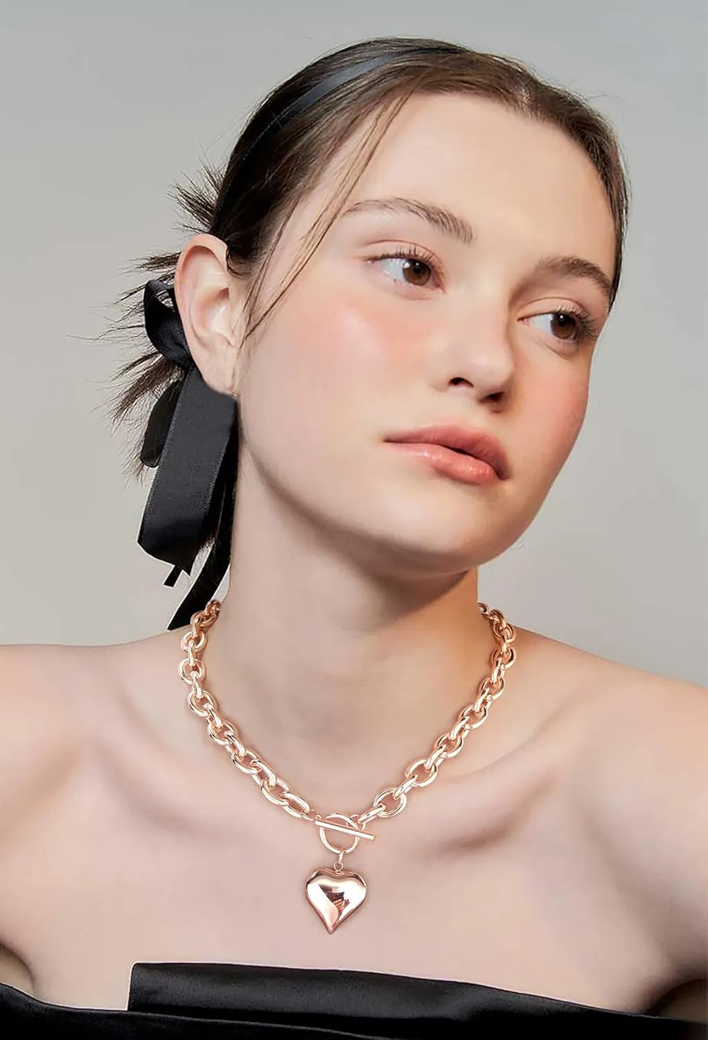 CLASSYZINT 18K Gold Plated Coin Lion Head Pendant Necklace Chunky Paperclip Choker Necklace For Gifts On Birthday Holidays For Women Girls