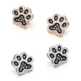 Crystal Paw Stud Earrings