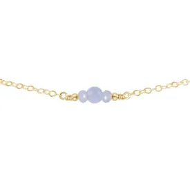 Dainty Blue Lace Agate Gemstone Choker Necklace