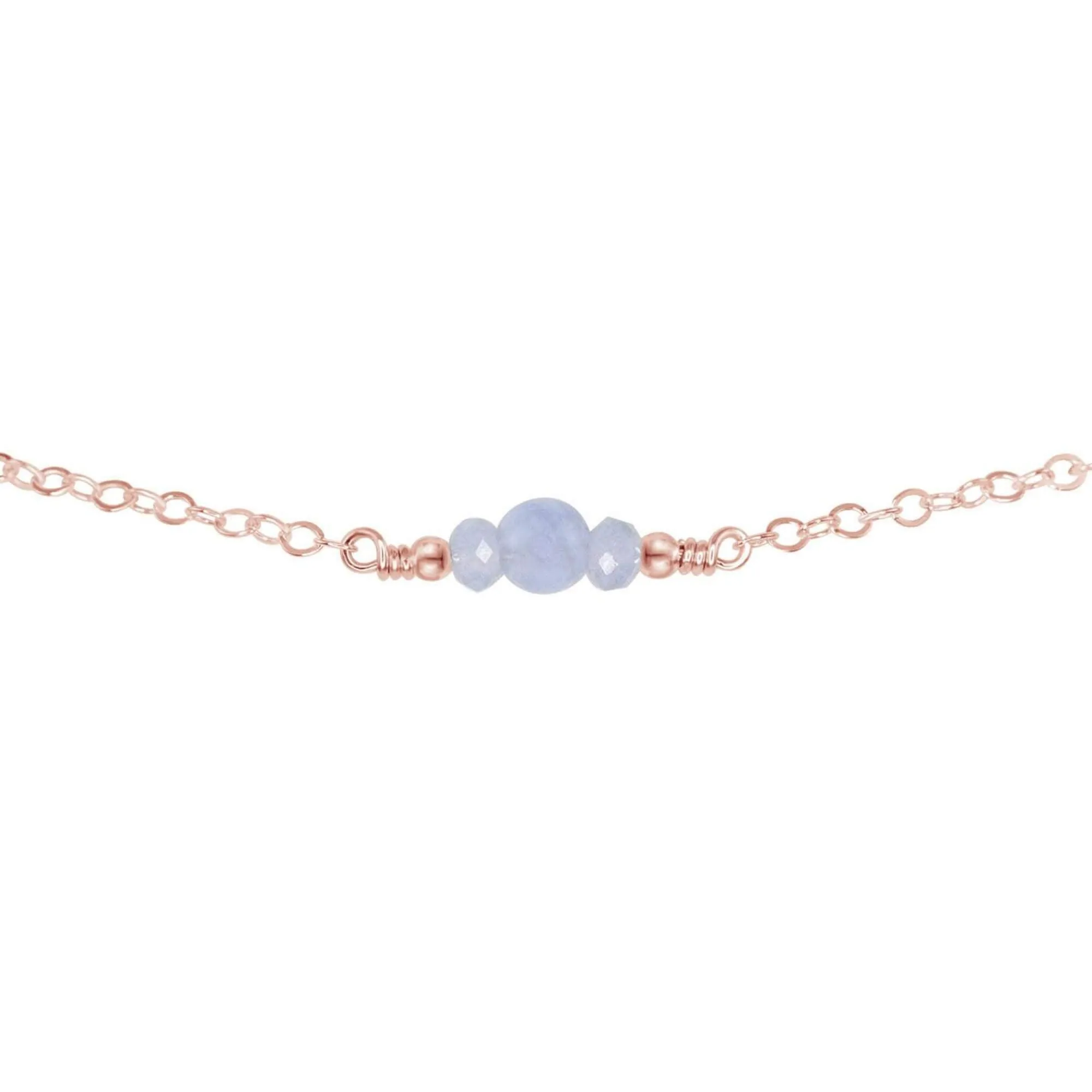 Dainty Blue Lace Agate Gemstone Choker Necklace