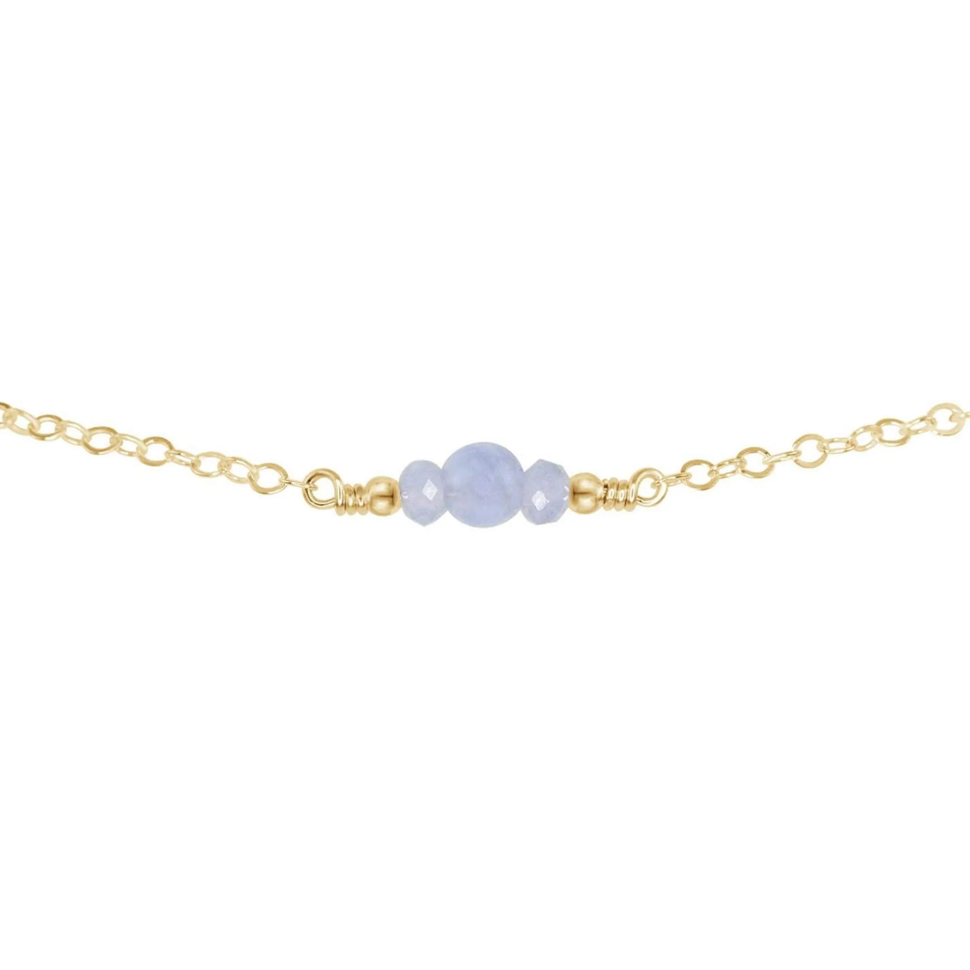 Dainty Blue Lace Agate Gemstone Choker Necklace