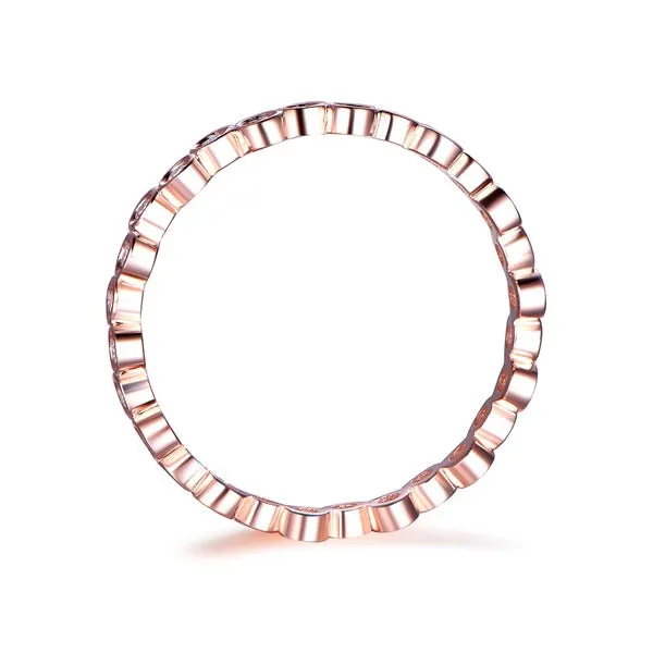 Diamond Bubble Ring Eternity  Wedding Band 14K Rose Gold