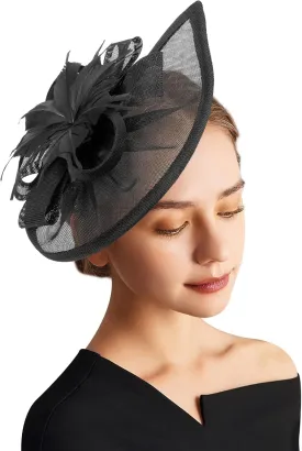 DRESHOW Women Fascinator Hats Tea Party Hat Vintage Pillbox Hat Headband for Cocktail