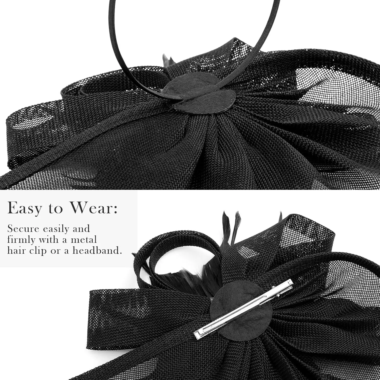 DRESHOW Women Fascinator Hats Tea Party Hat Vintage Pillbox Hat Headband for Cocktail