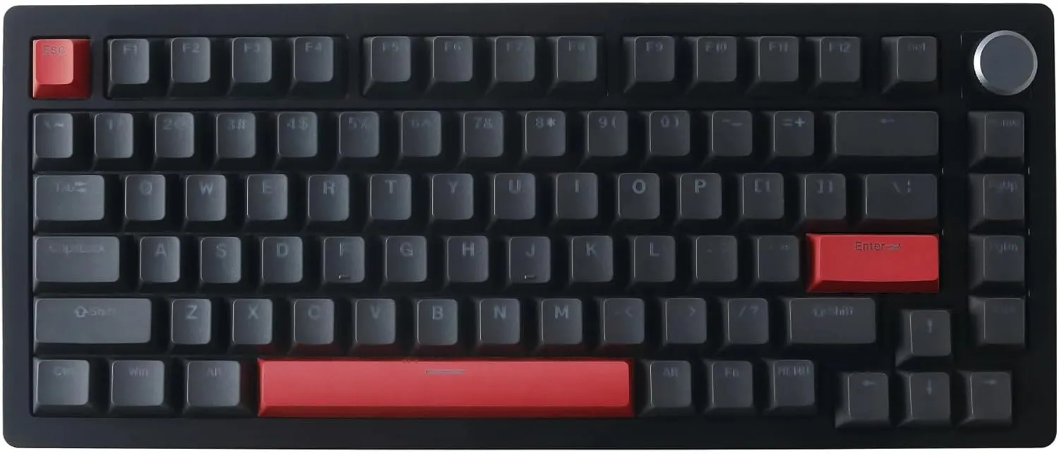 DrunkDeer A75 Rapid Trigger Mechanical Keyboard Magnetic Switch Keyboard Gaming PBT Keycap Double Shot 82Key OEM Profile 75% Layout Compact USB Wired Black