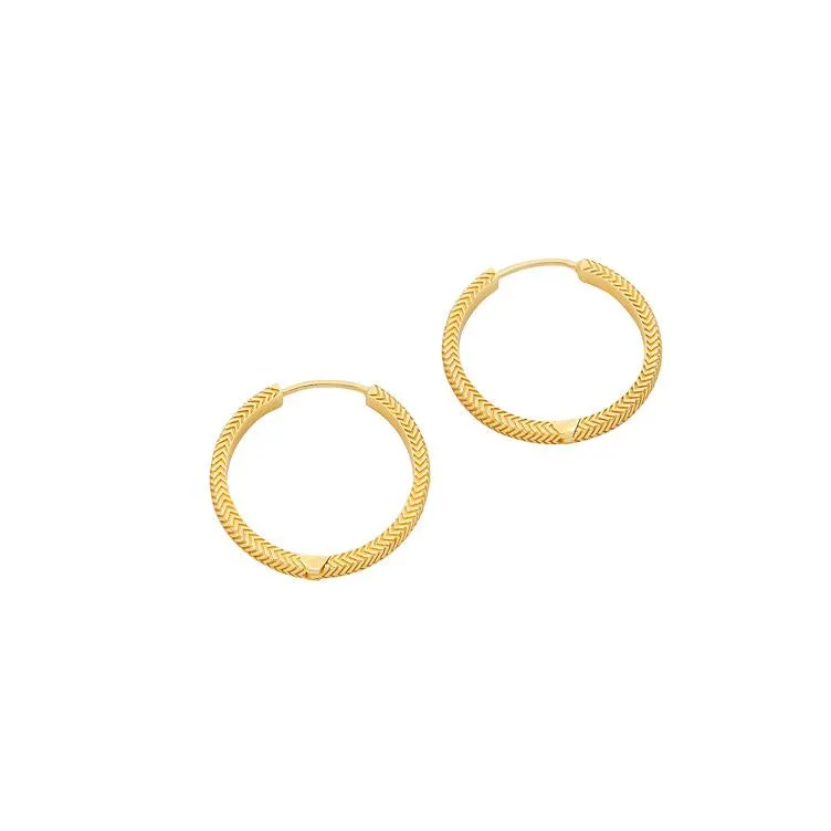 earrings - textured - gold