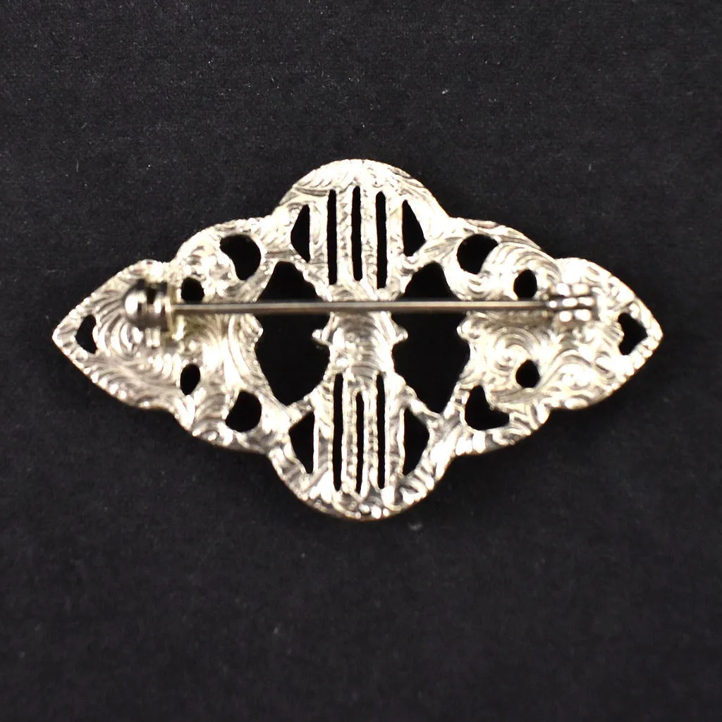 Enamel & Rhinestone Brooch
