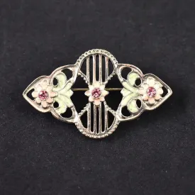 Enamel & Rhinestone Brooch