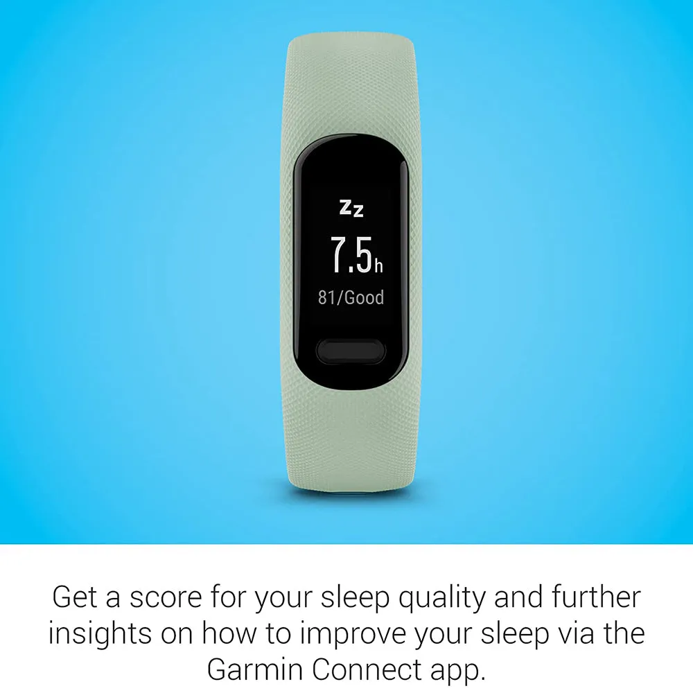 Garmin vivosmart 5 Cool Mint Silicone Band Simple Design Long-Lasting Battery Fitness Tracker - 010-02645-02