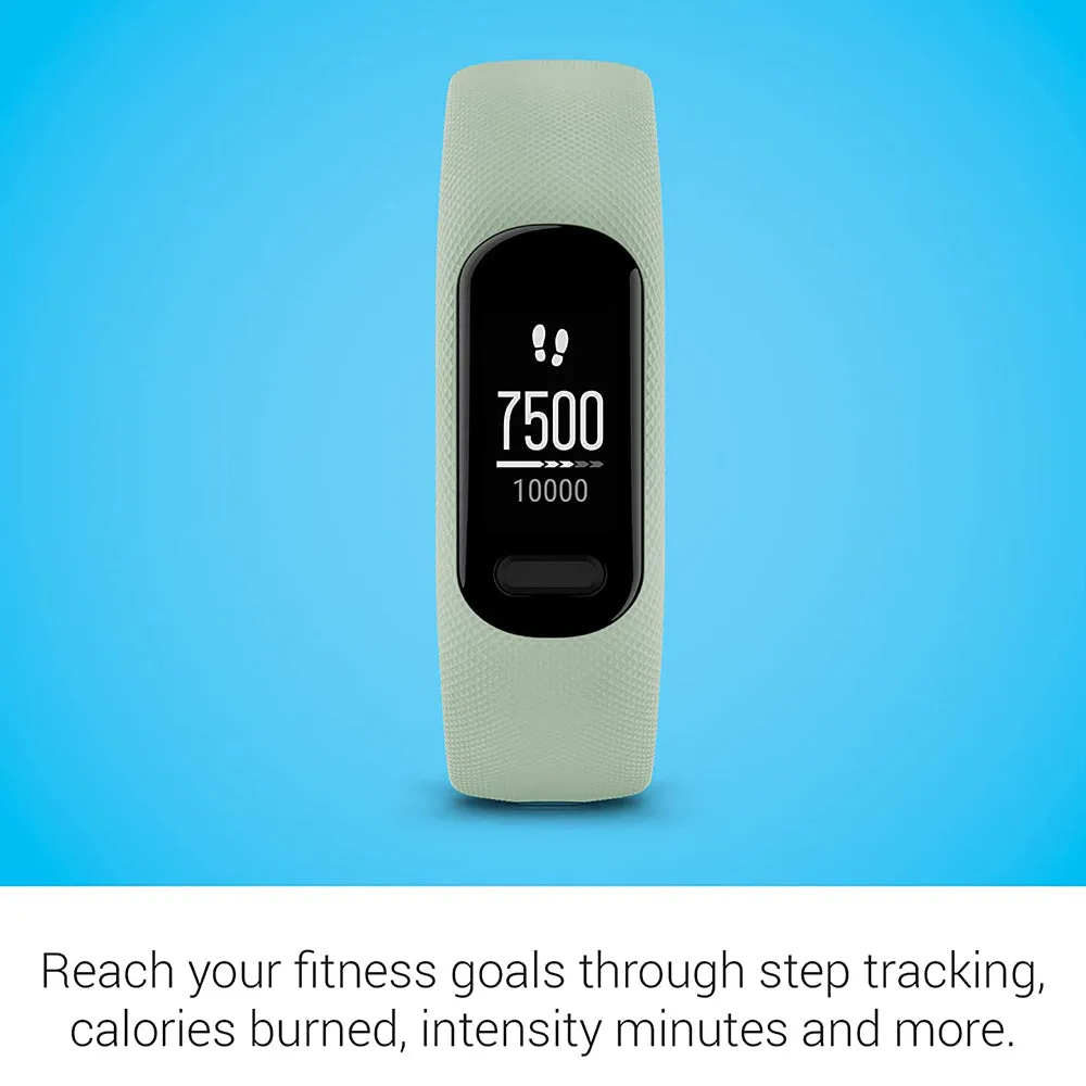 Garmin vivosmart 5 Cool Mint Silicone Band Simple Design Long-Lasting Battery Fitness Tracker - 010-02645-02