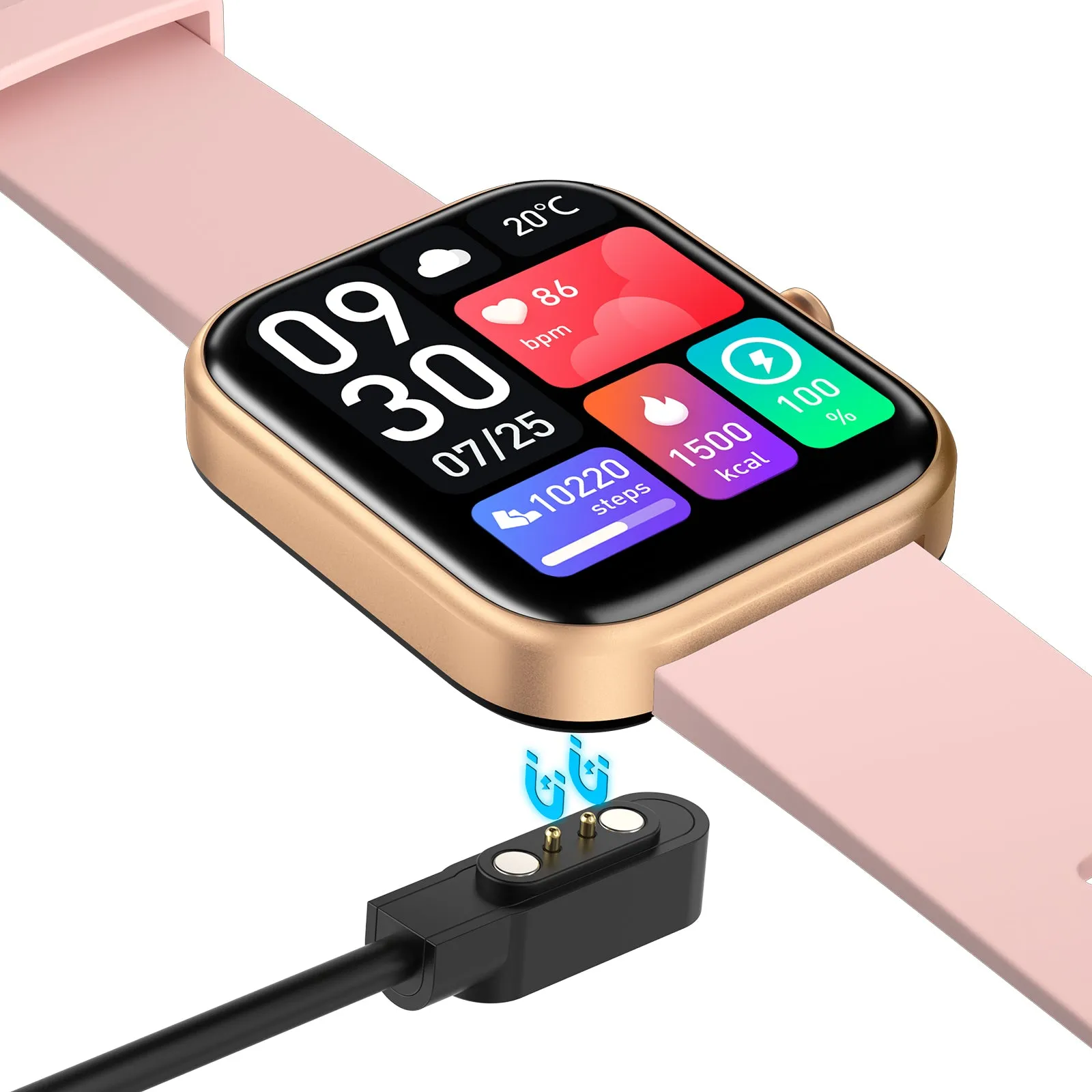 Gold Pink GTS-5 Bluetooth Watch for Android & IOS (Rose Pink)