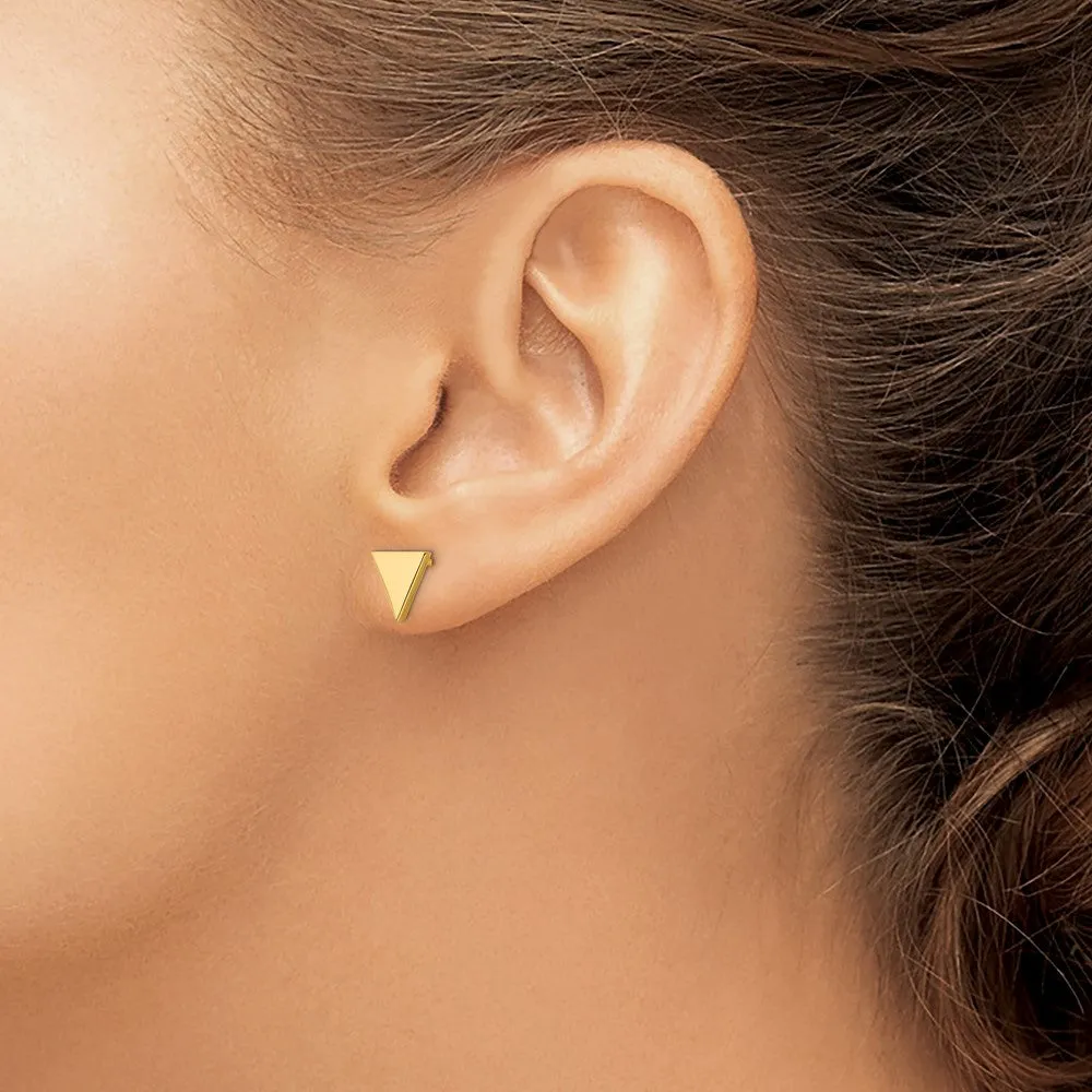 Gold Triangle Post Earrings - Model XE3081