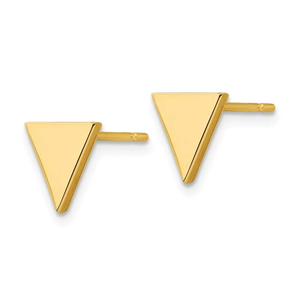 Gold Triangle Post Earrings - Model XE3081