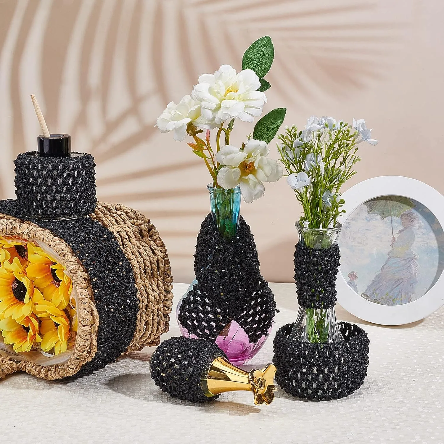 GORGECRAFT 1 Roll 5.5 Yards Wide Elastic Crochet Headband Ribbon 2.2" Crochet Stretch Trim Fabric for Hair Accessories Tube Top, Black