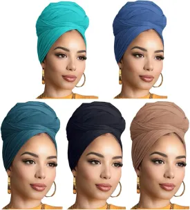 Head Wraps for Black Women Breathable Headwraps Scarf Long Hair Wraps Soft Wide Headbands Headscarves for Locs