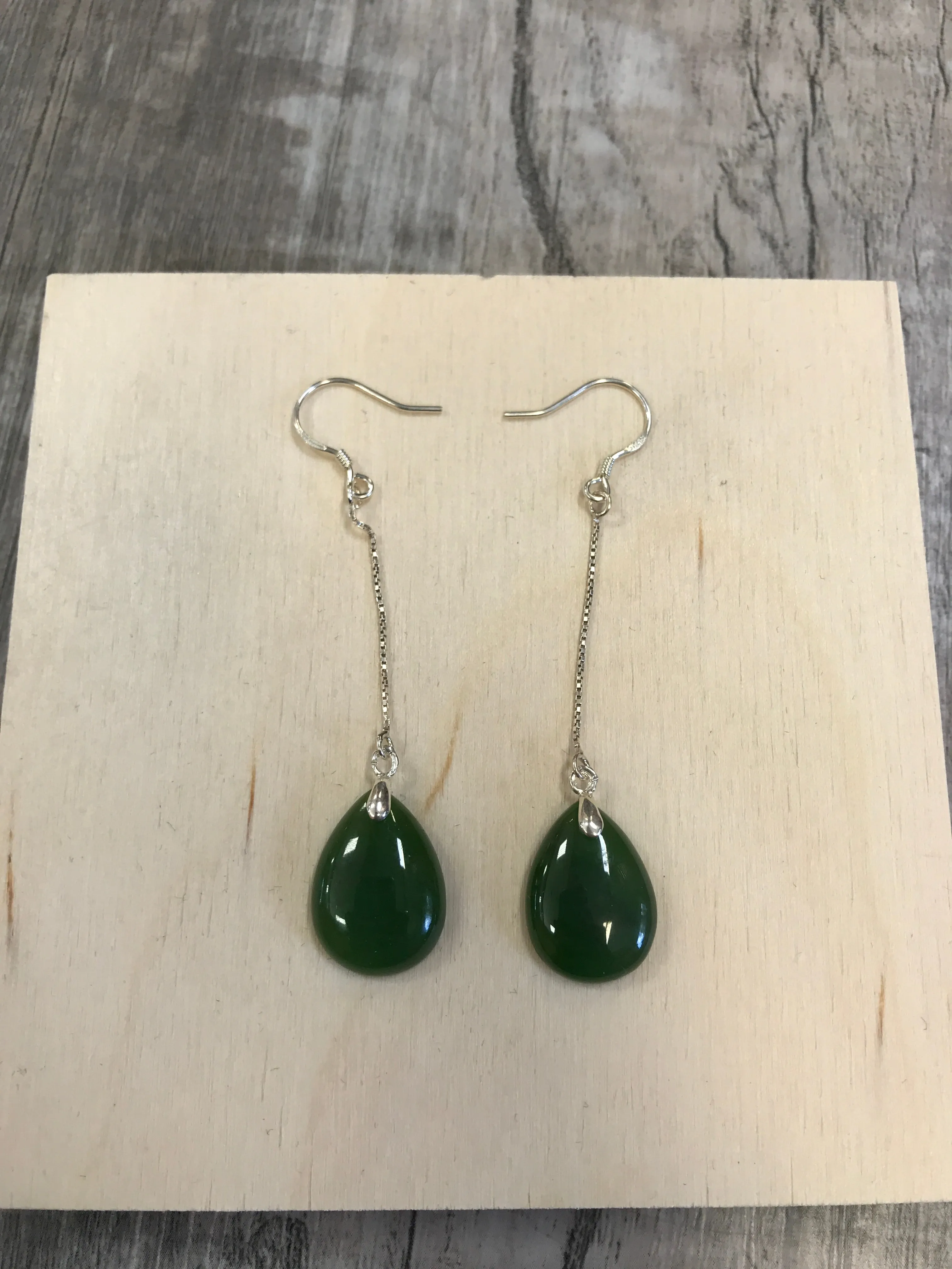 Jade Teardrop Dangle Earrings