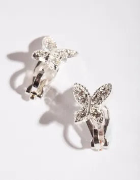 Kids Crystal Butterfly Clip-On Earrings